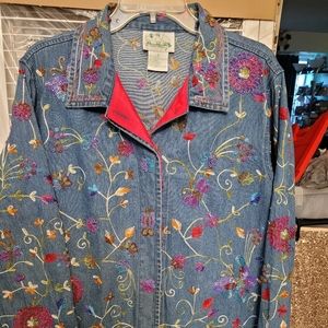 All over beaded denim jacket by Quacker Factory, size S